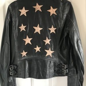 Mauritius black leather jacket